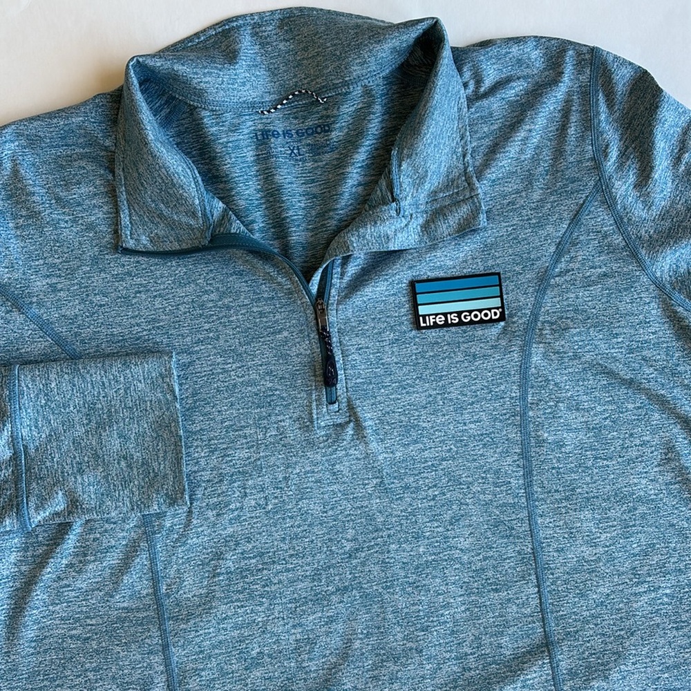 Life Is Good Blue Active 1/4 Zip Midweight UPF Pullover Performance Women’s‎ XL